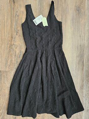Anthropologie NWT black Bordeux stretchy fit flare sleeveless women's dress XS